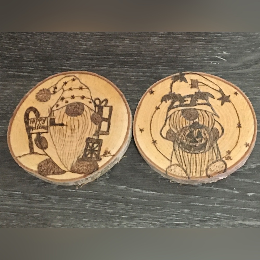 Wooden Gnome Coasters